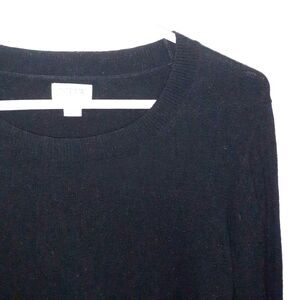 J. Crew Sweater women's s Black Crew Neck  tunic top j.crew factory